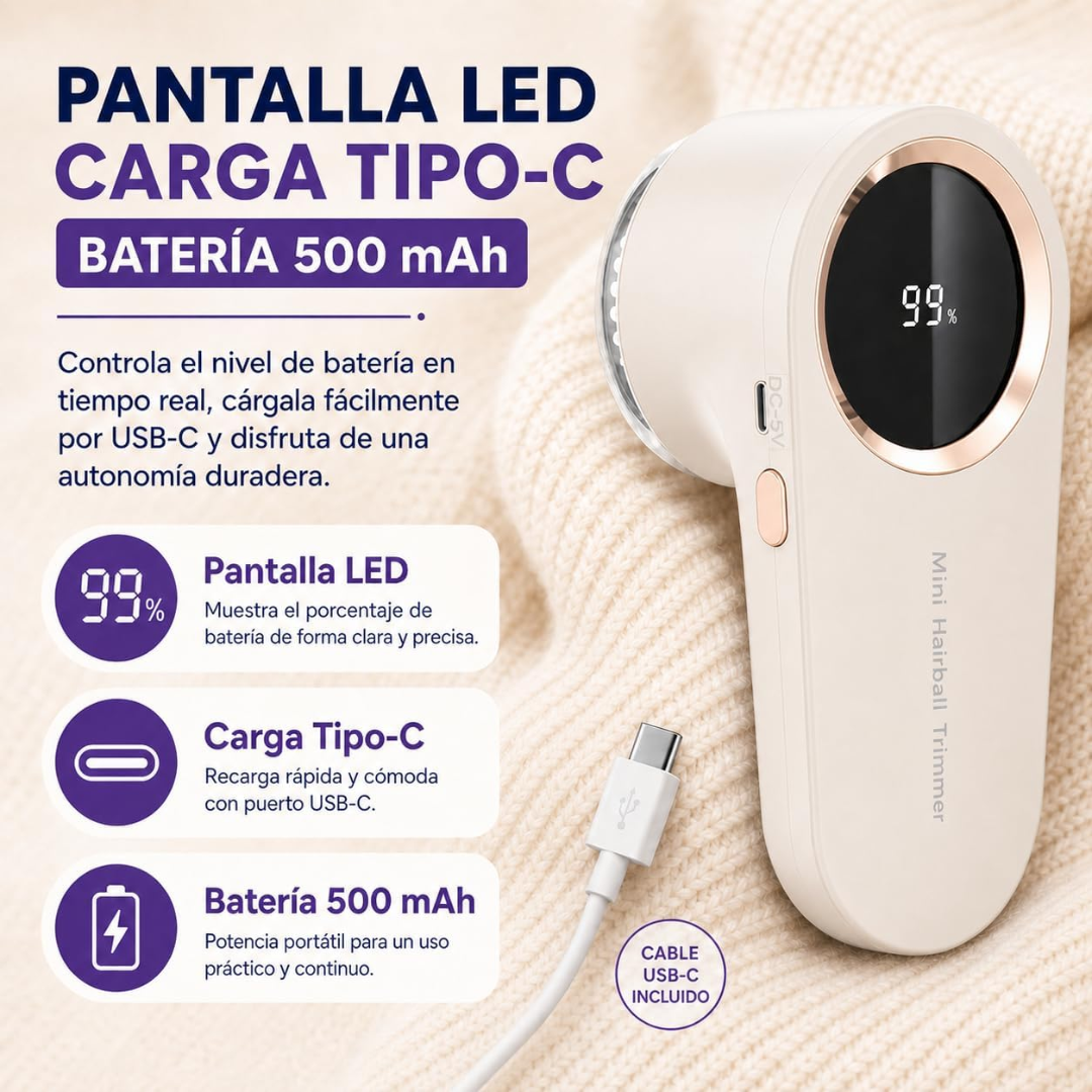 Quita Pelusas Eléctrico Pantalla LED